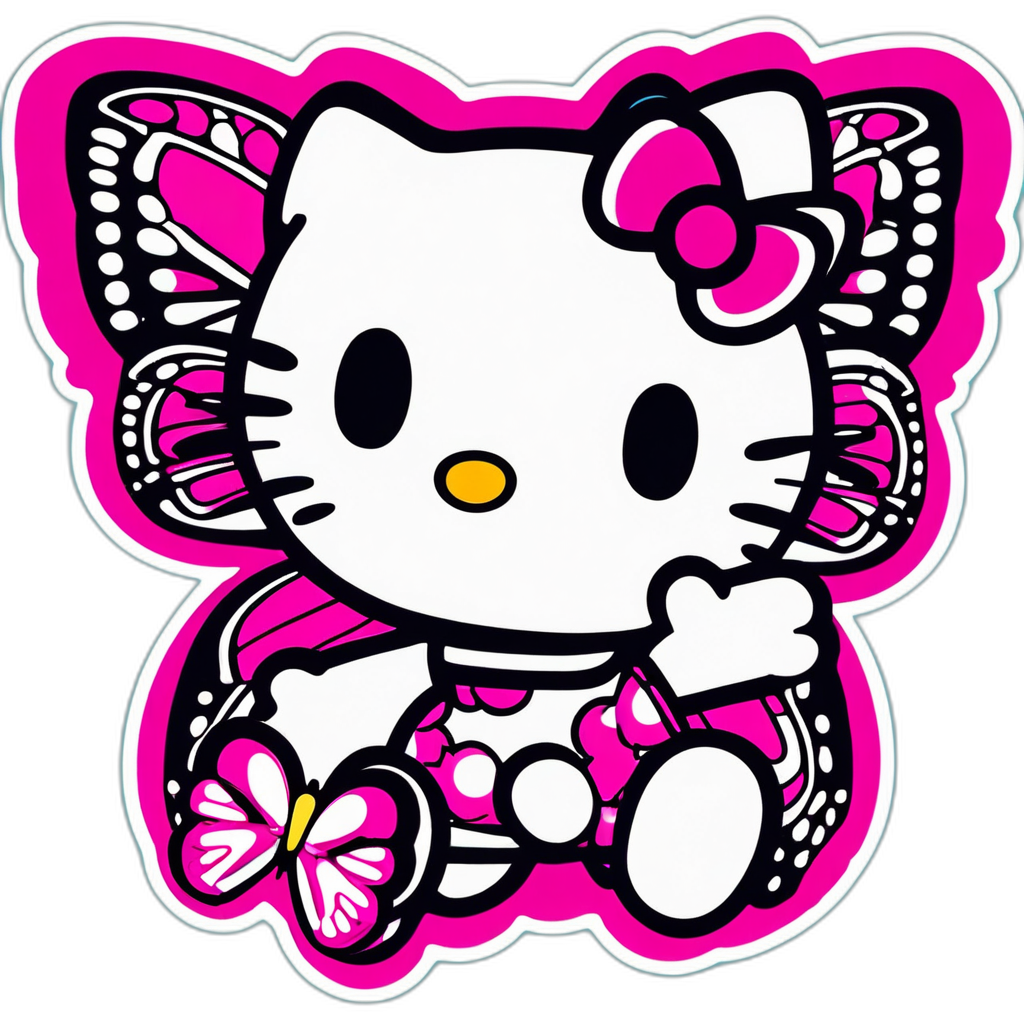 Borsa tote Hello Kitty farfalla pop art 58