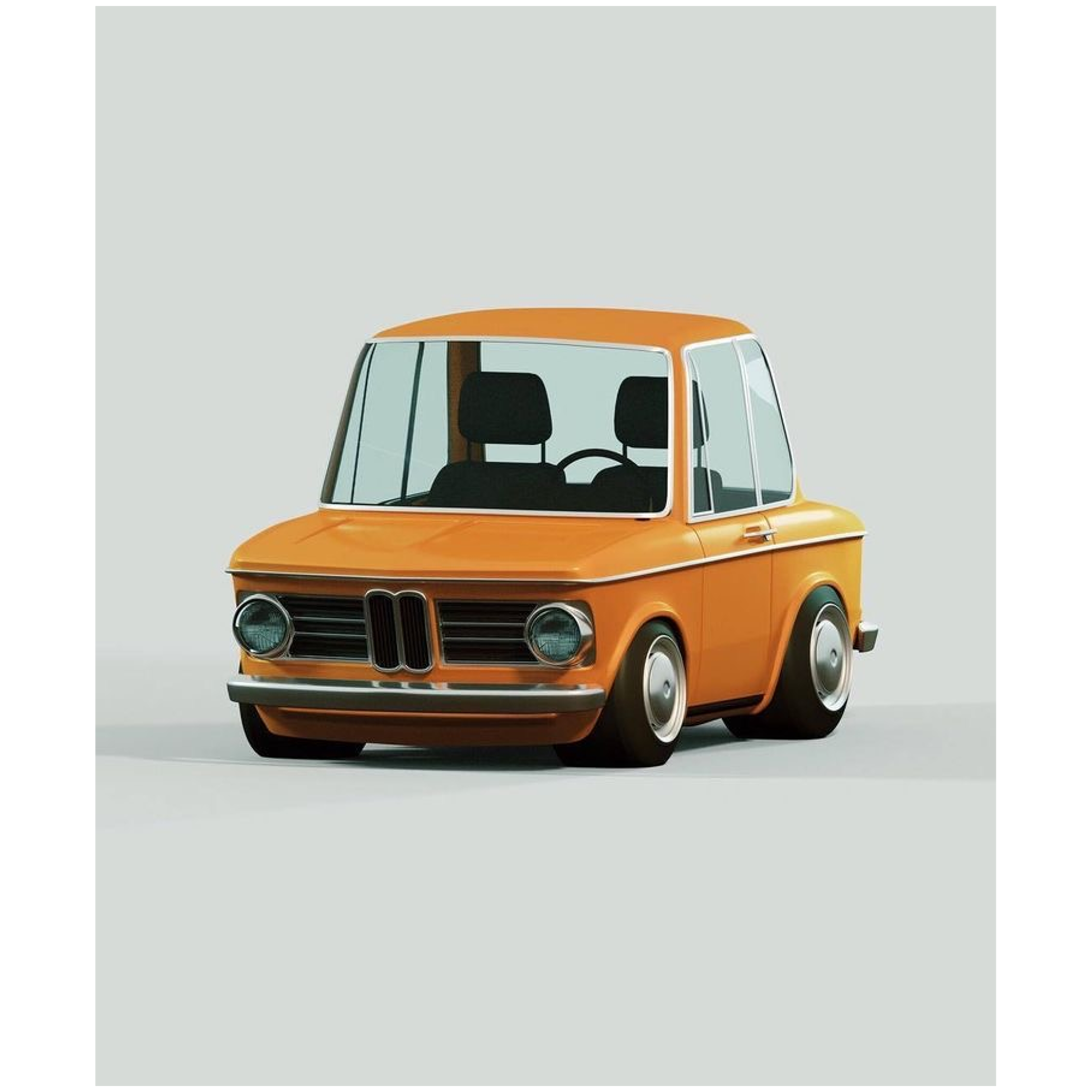 T-Shirt with Orange Cartoon Car 58