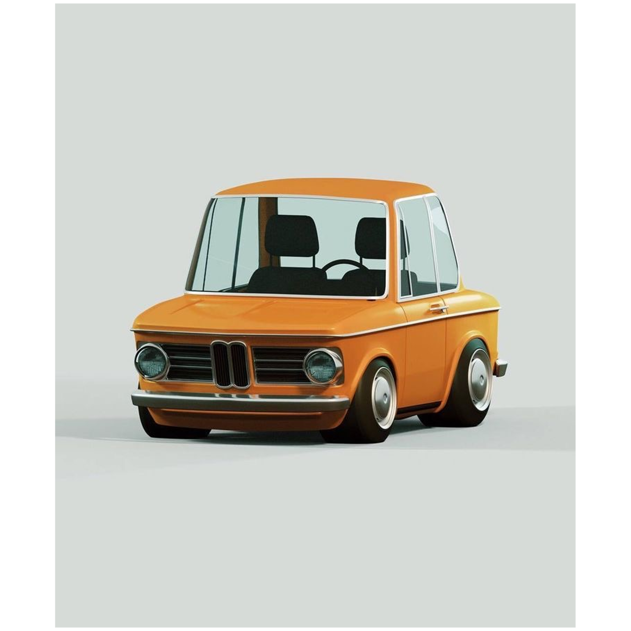 T-Shirt with Orange Cartoon Car 58