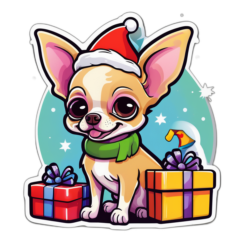 Chihuahua Santa Hat Drawstring Bag 58