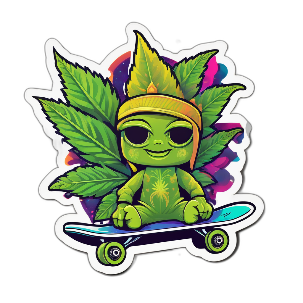 Green Water Bottle Skate Leaf 58