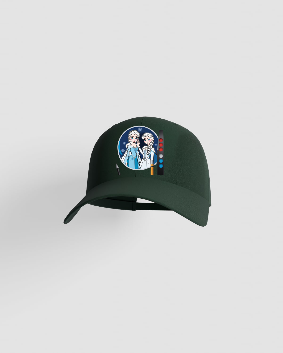 Cappellino verde a 5 pannelli in cotone con velcro regolabile 0