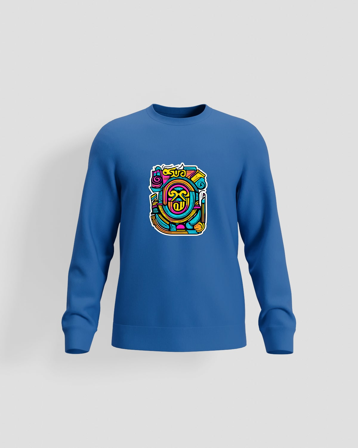 Sweatshirt con orologio e strumenti colorati ispirati ai Maya