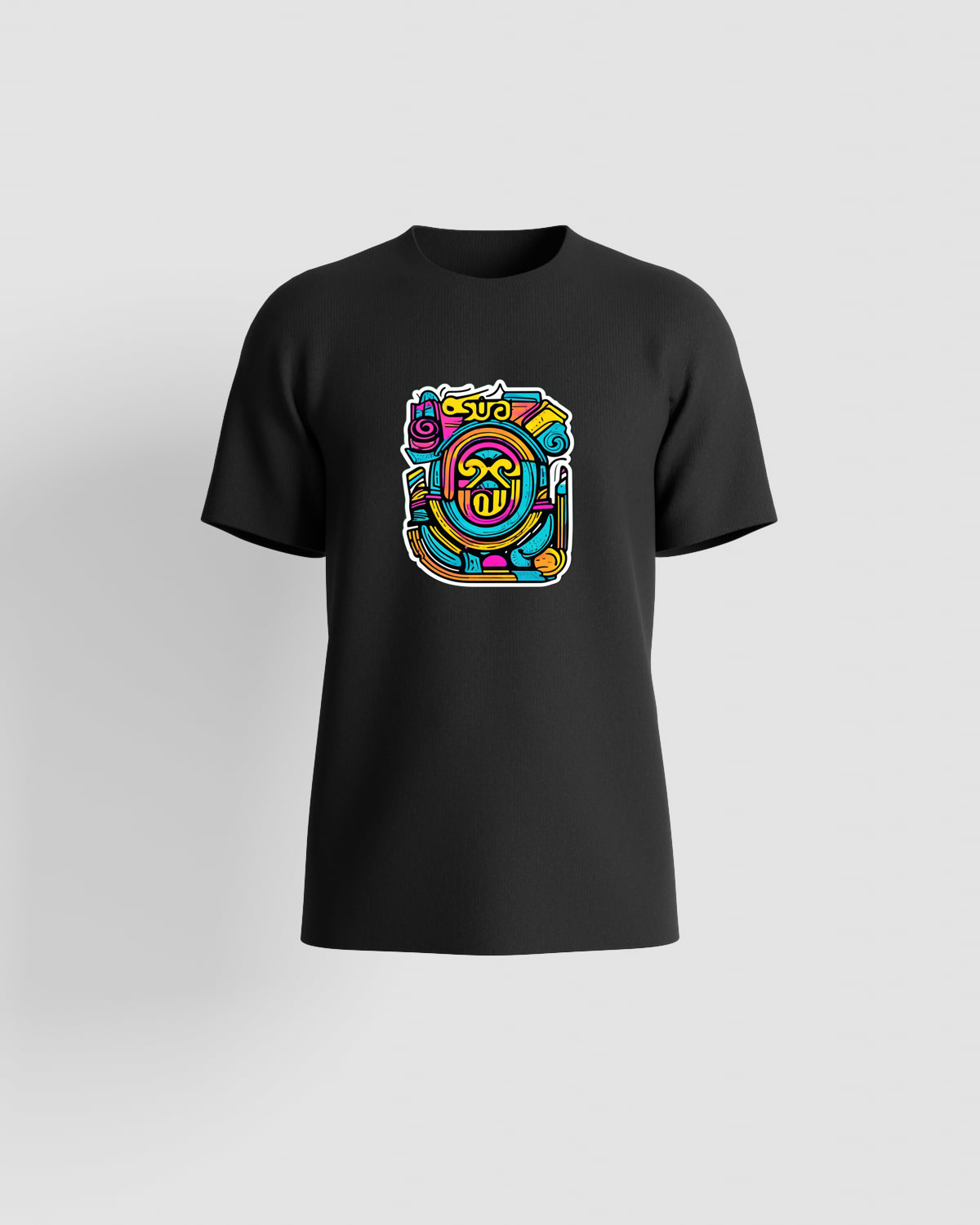 Maglietta con orologio colorato e attrezzi 0