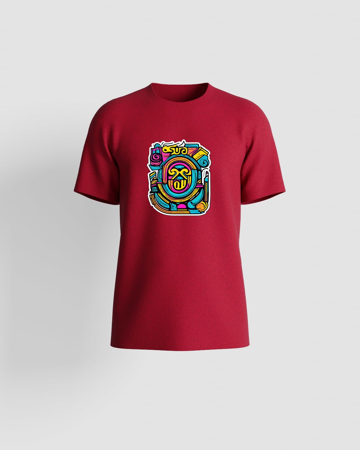 T‑shirt con orologio Maya colorato e strumenti 0