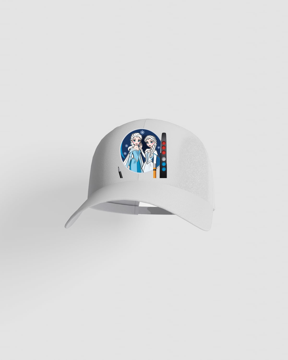 Cappellino di cotone bianco con chiusura a velcro regolabile 0