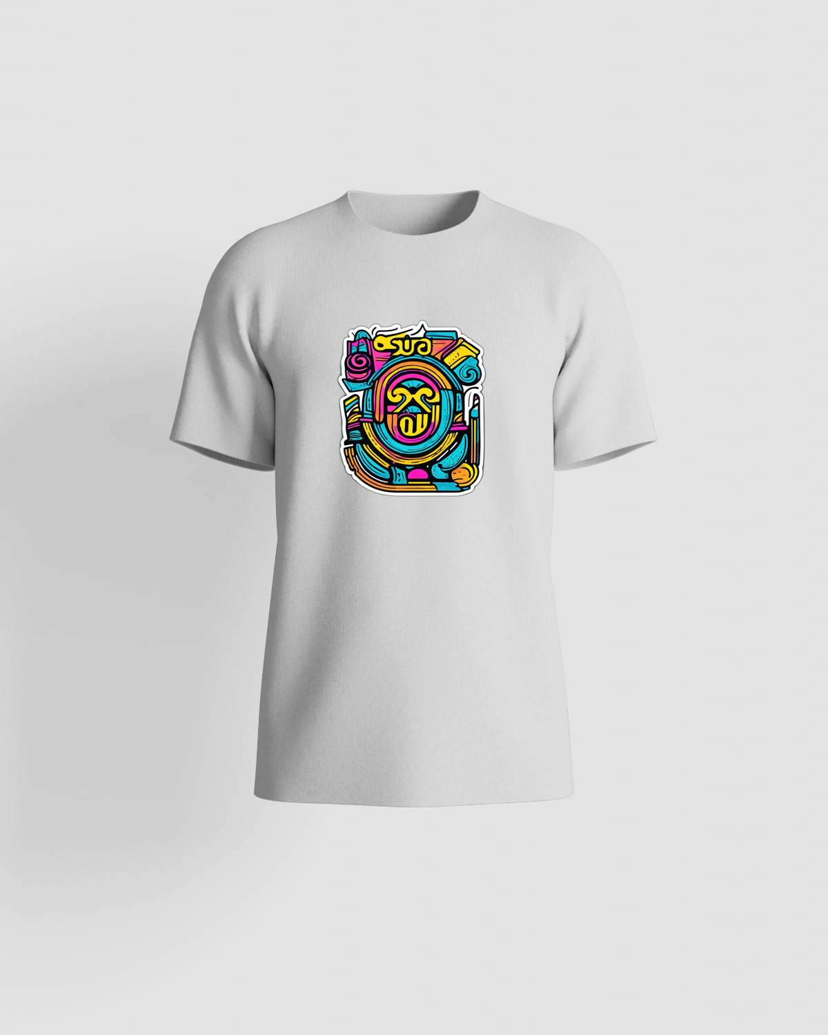 T‑shirt con orologio Maya colorato e strumenti