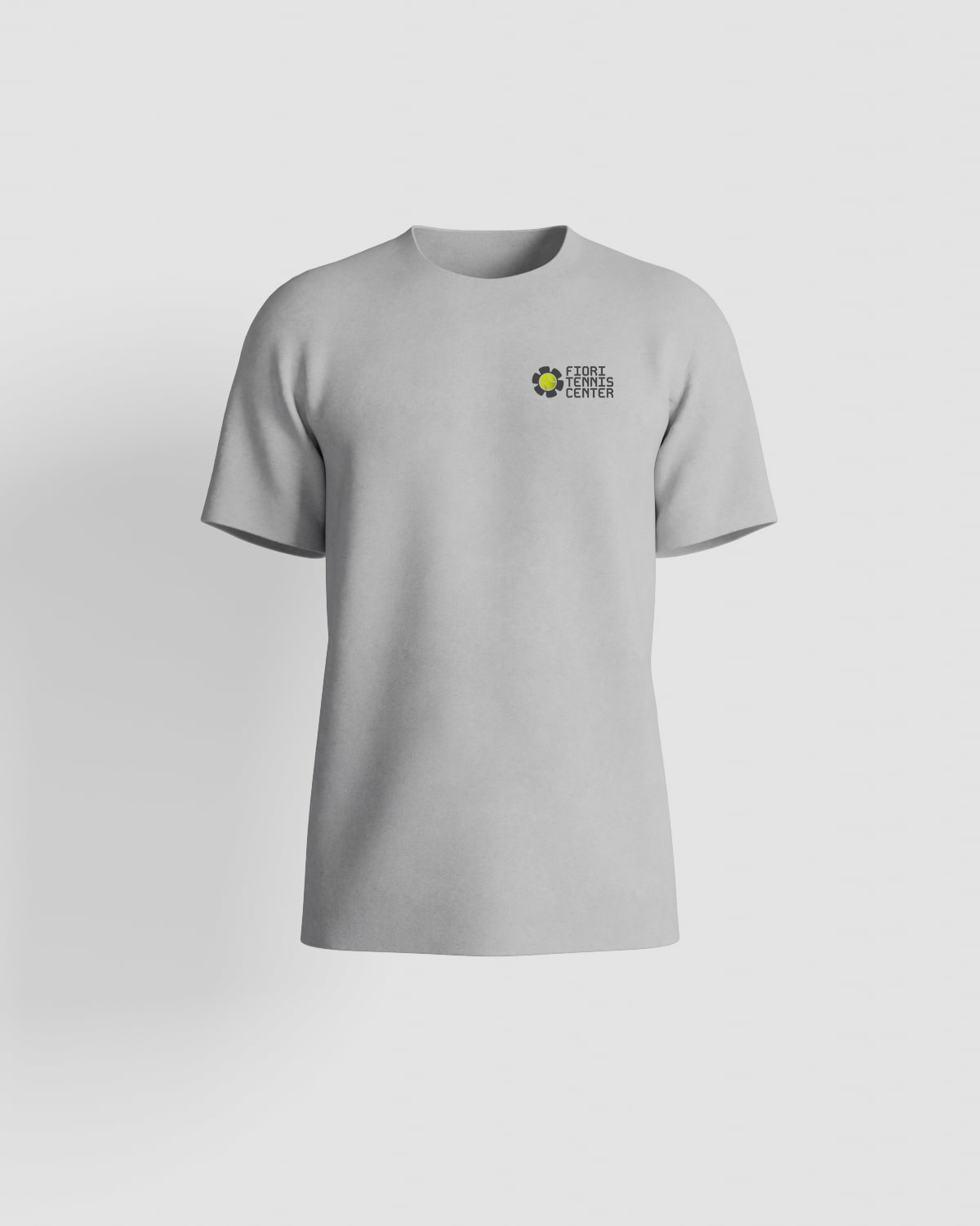 T-shirt con giocatore di tennis che tiene una racchetta