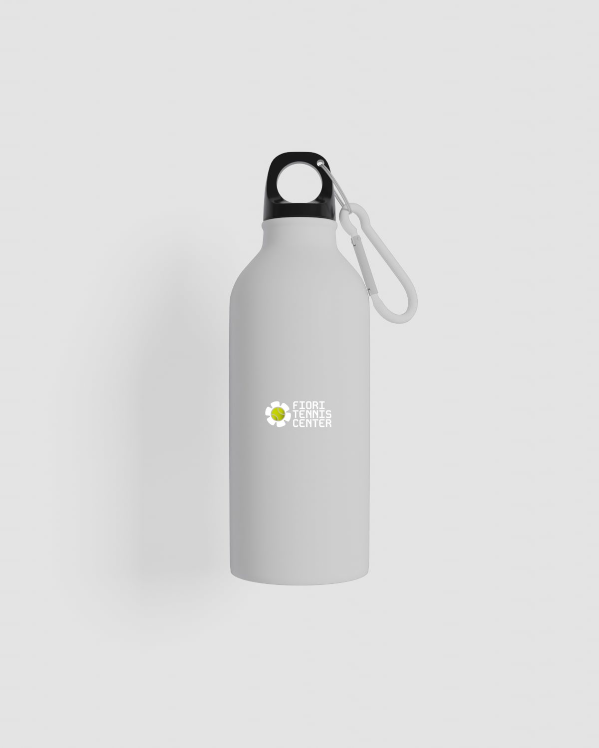 Borraccia logo bianco e nero su sfondo nero 0