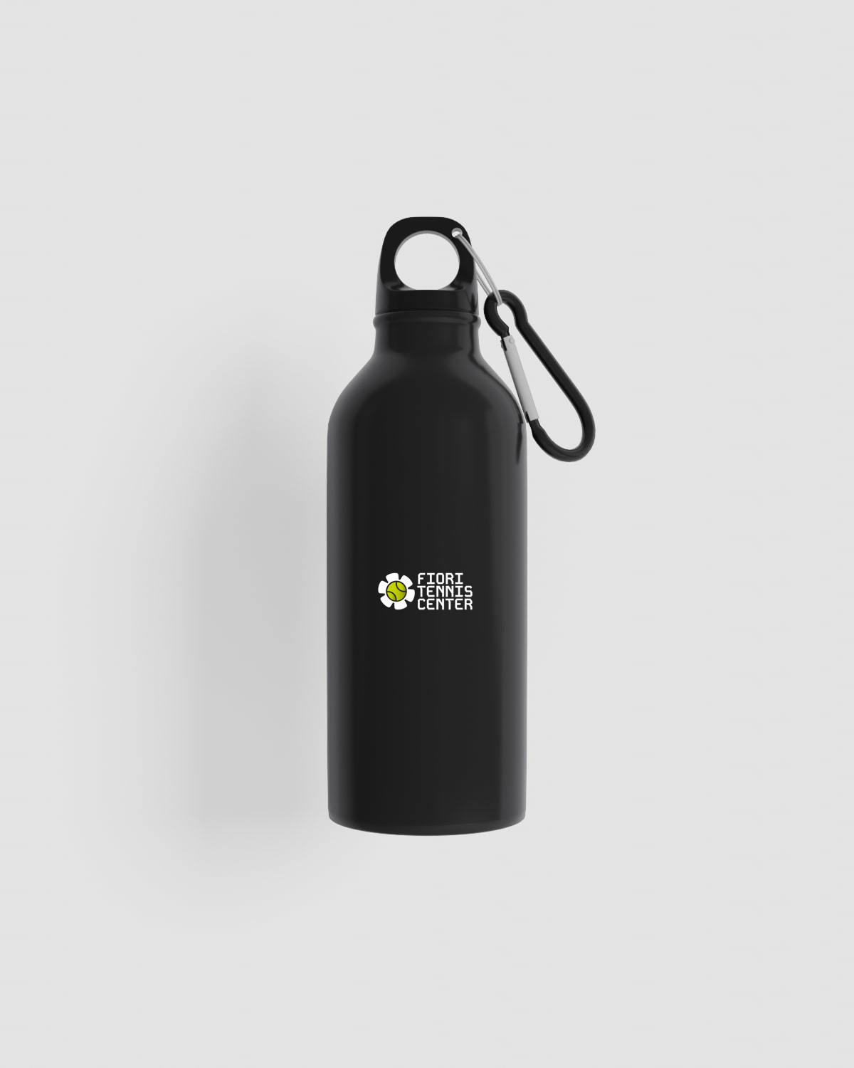 Borraccia sfondo nero logo giallo