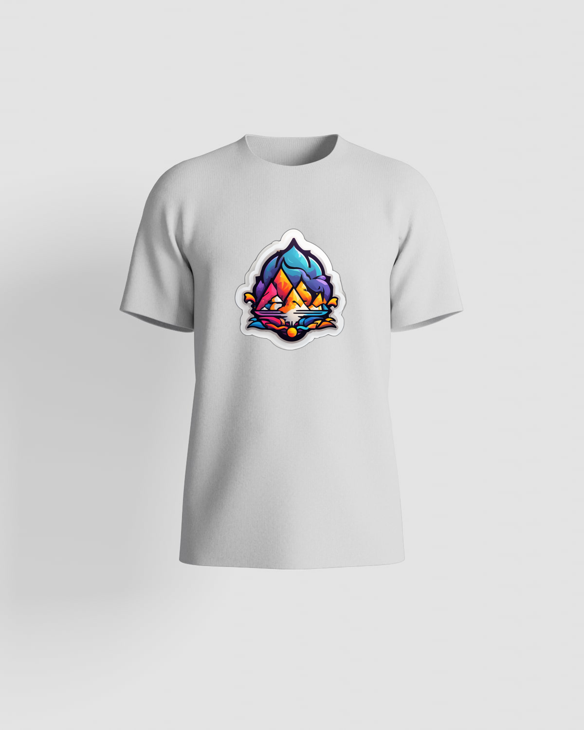 T-Shirt Mountain Lake Fantasy Illustration