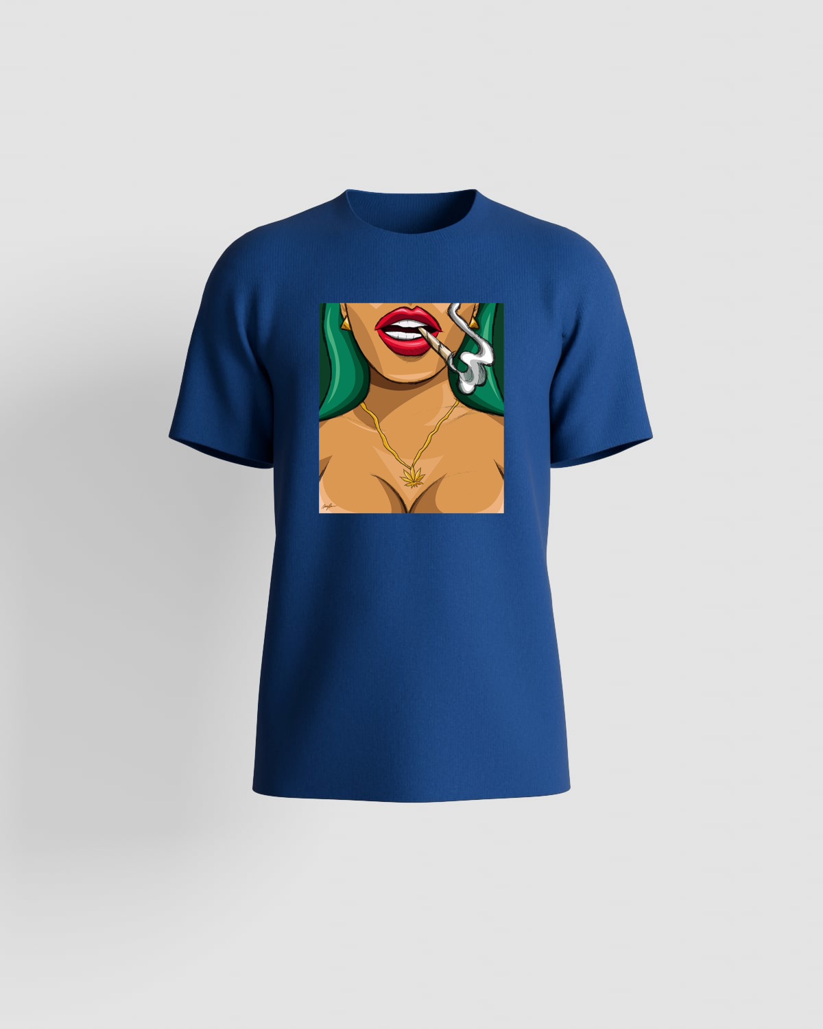 T-Shirt with Green-Haired Cannabis Princess 0