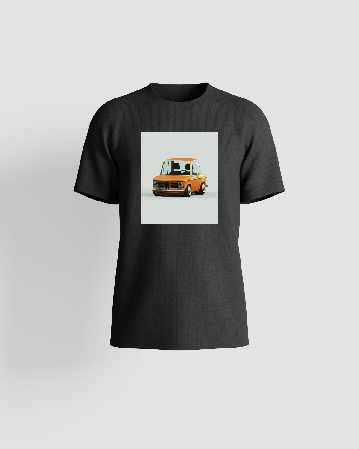 Premium T-shirt with orange car illustration