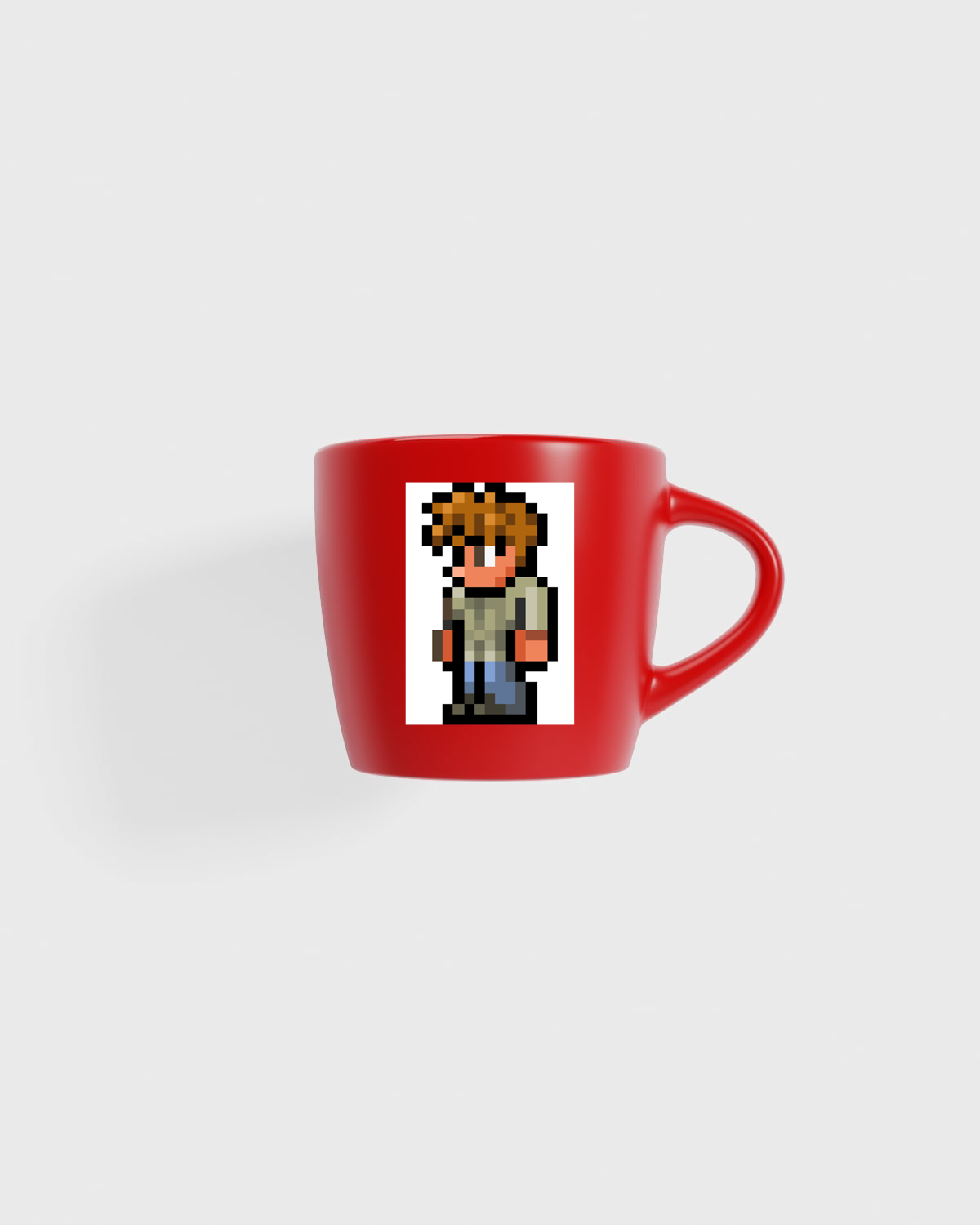 Mug with Minecraft Steve pixel art