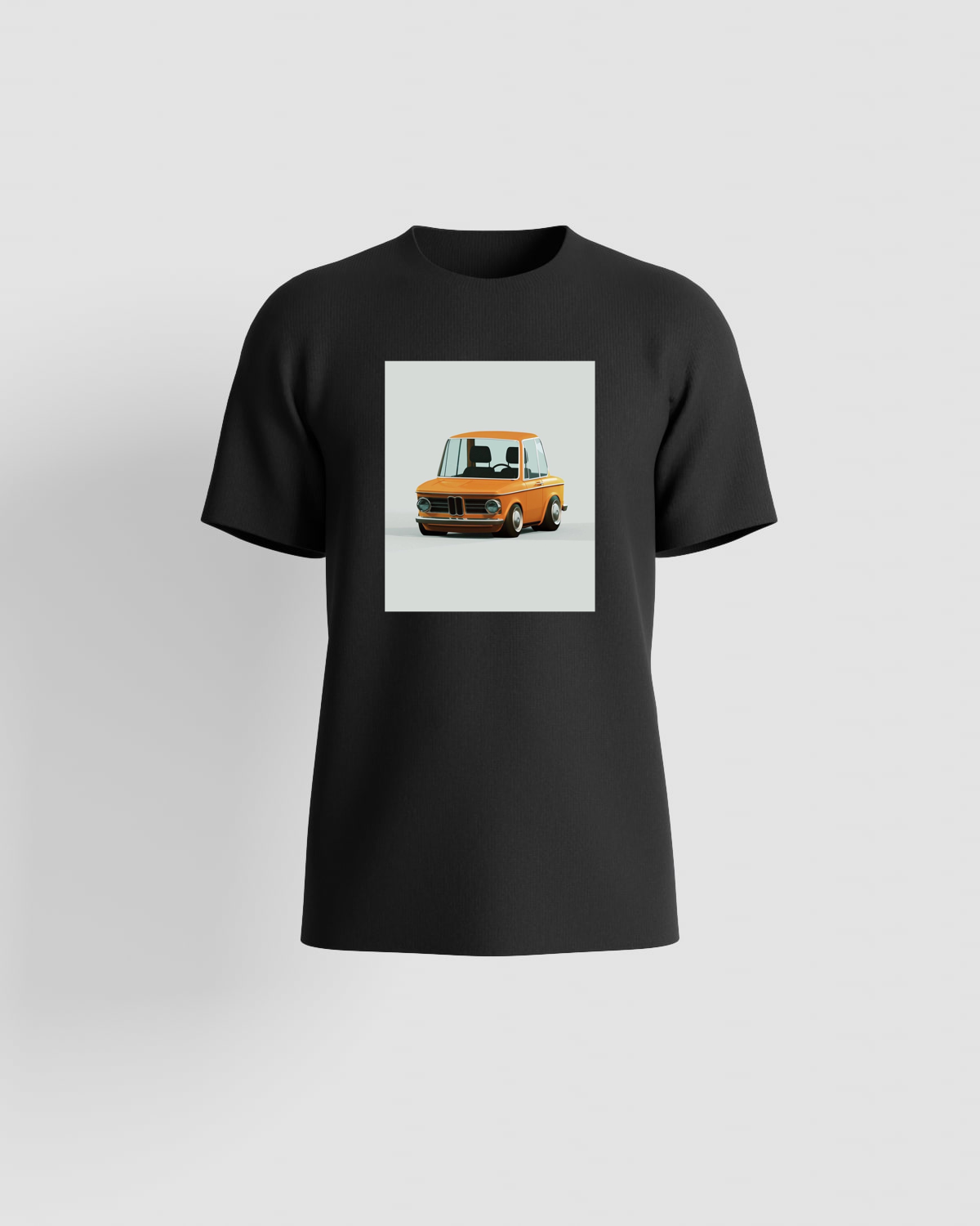 T-shirt with orange car illustration 0