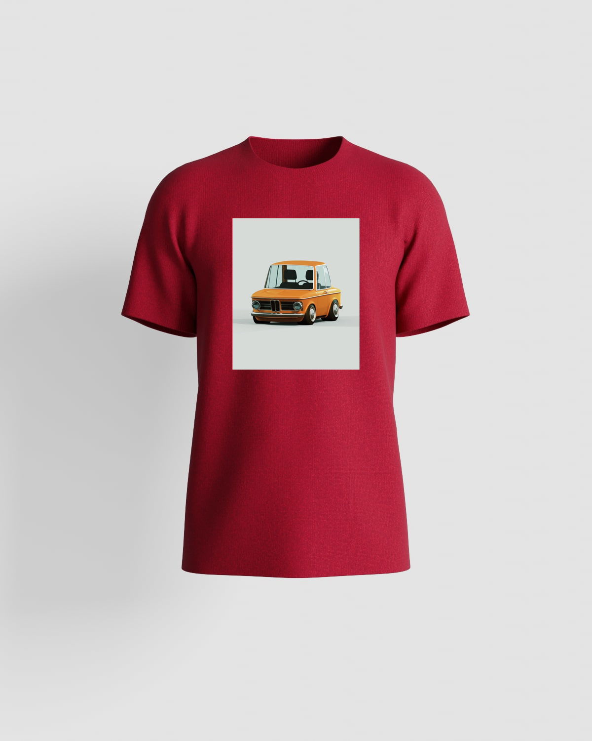 T-shirt with orange car illustration 0