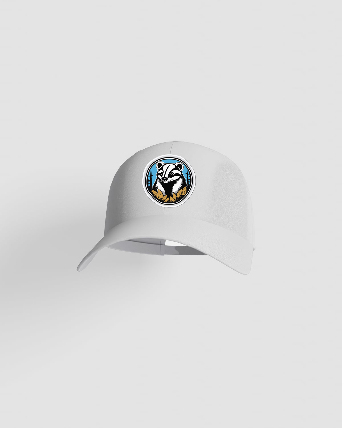 Cappellino bianco in cotone a 5 pannelli con chiusura a velcro 59