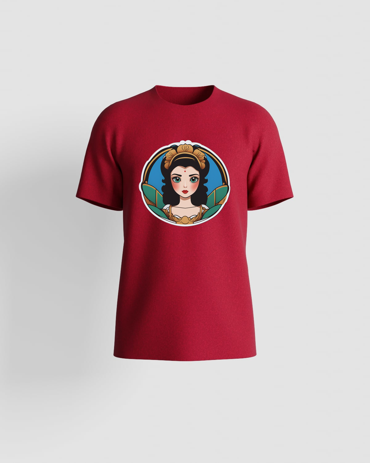 Maglietta rossa con design astratto vivace 59