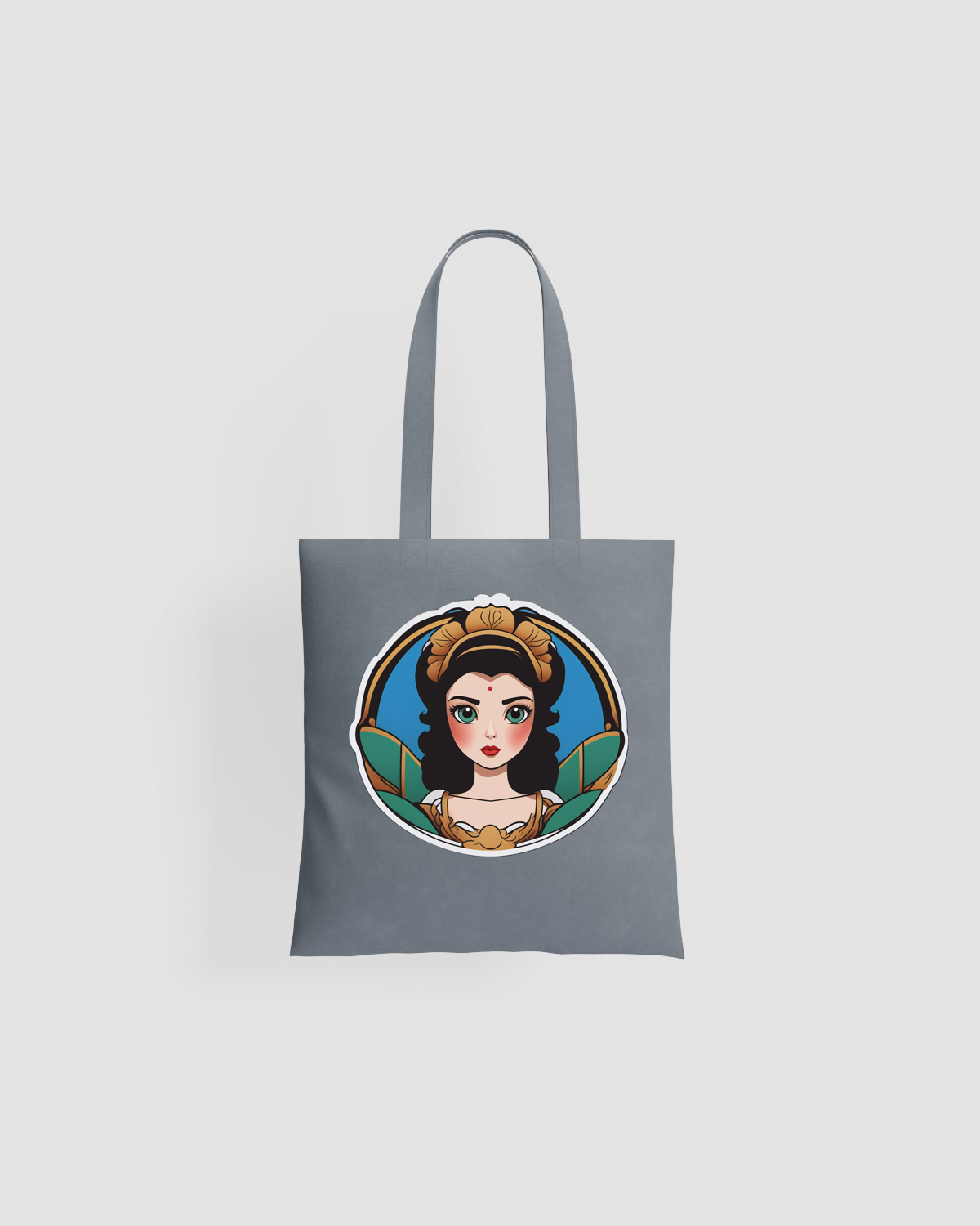 Tote Bag di cotone liscio stirato con manici lunghi 59