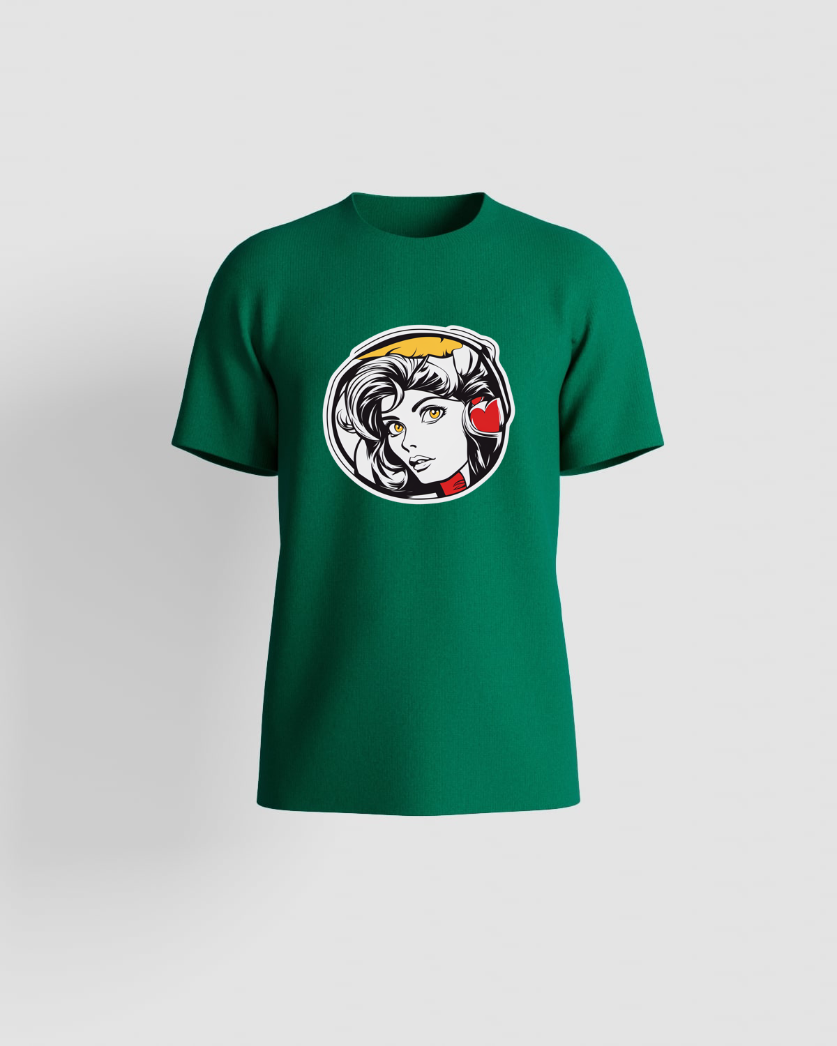 Maglietta verde con grafica vivace 59
