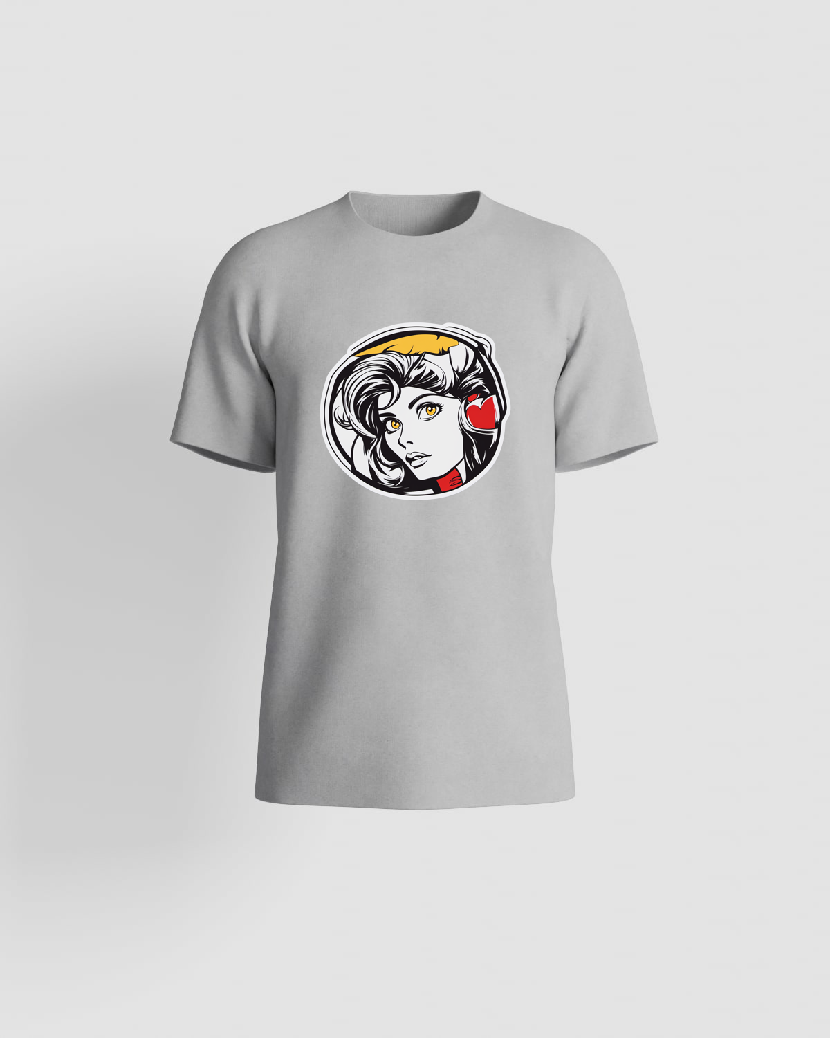 T‑shirt grigio organico, taglia moderna 59