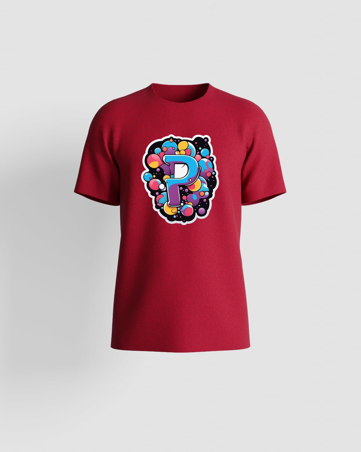 T‑shirt organica rossa – collo tondo moderno 59