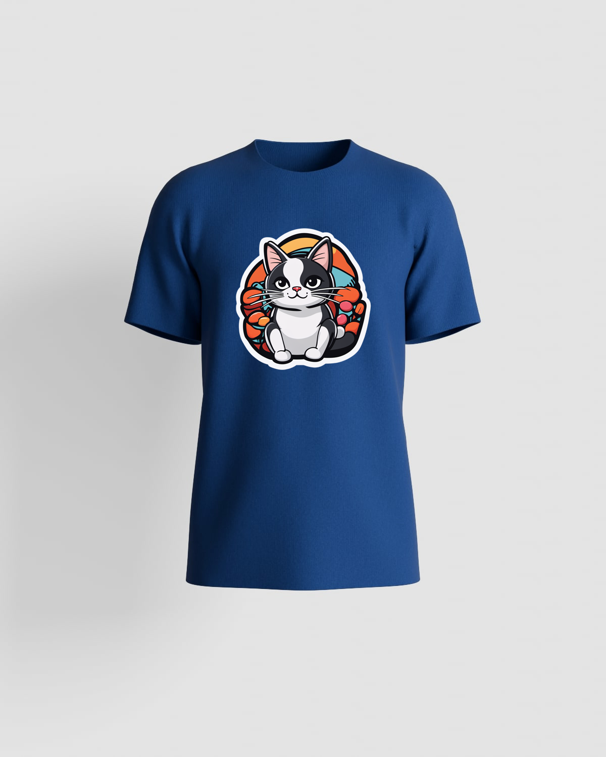 Maglietta blu con design grafico unico 59