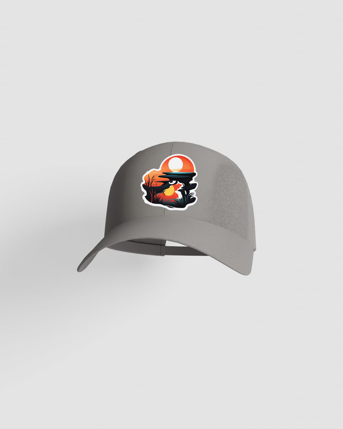 Cappellino grigio a 5 pannelli con chiusura a velcro 59