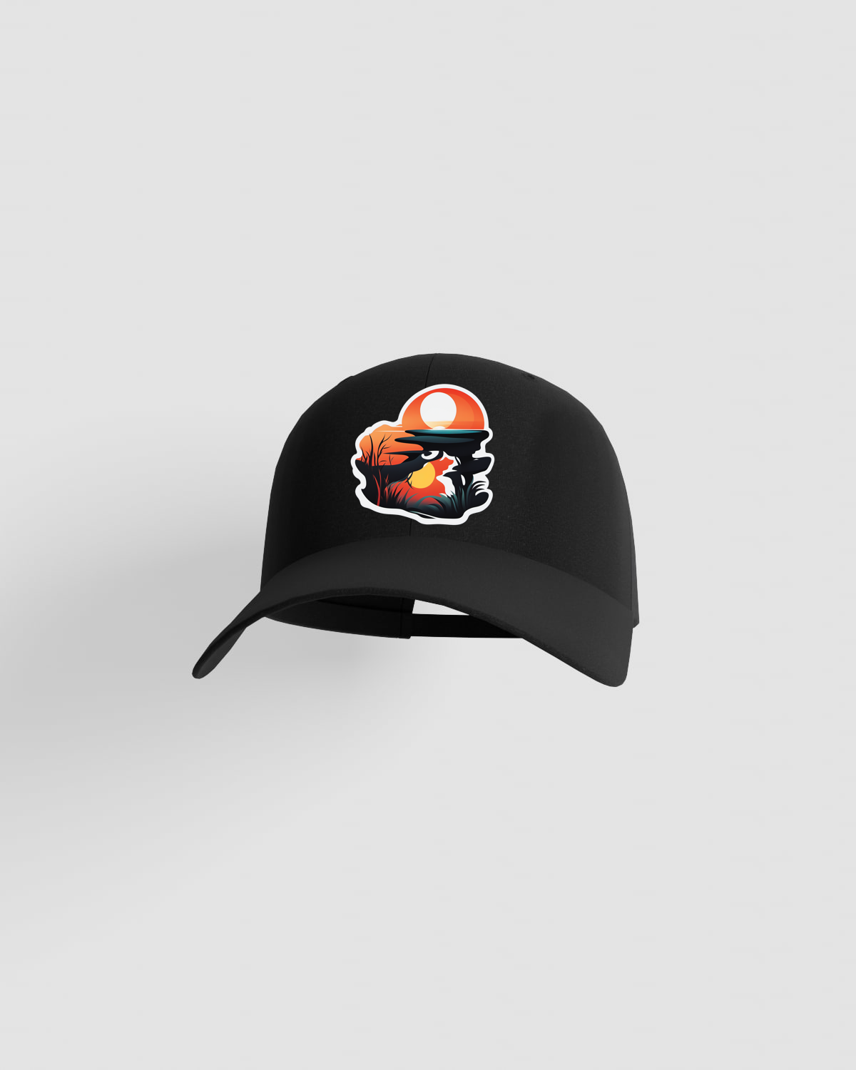 Cappellino in cotone a 5 pannelli nero con velcro 59