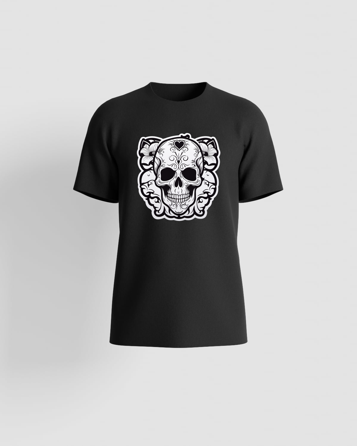 T-shirt nera con stampa grafica audace e unica 59