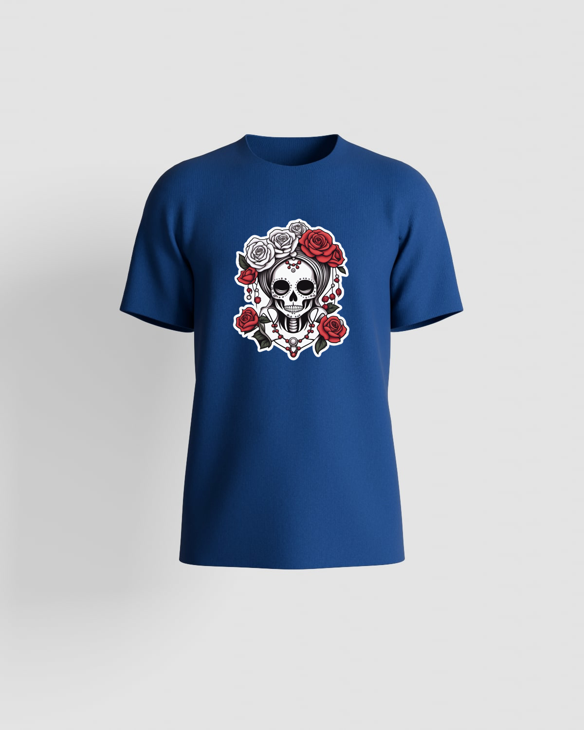 T‑shirt blu con stampa grafica personalizzata 59