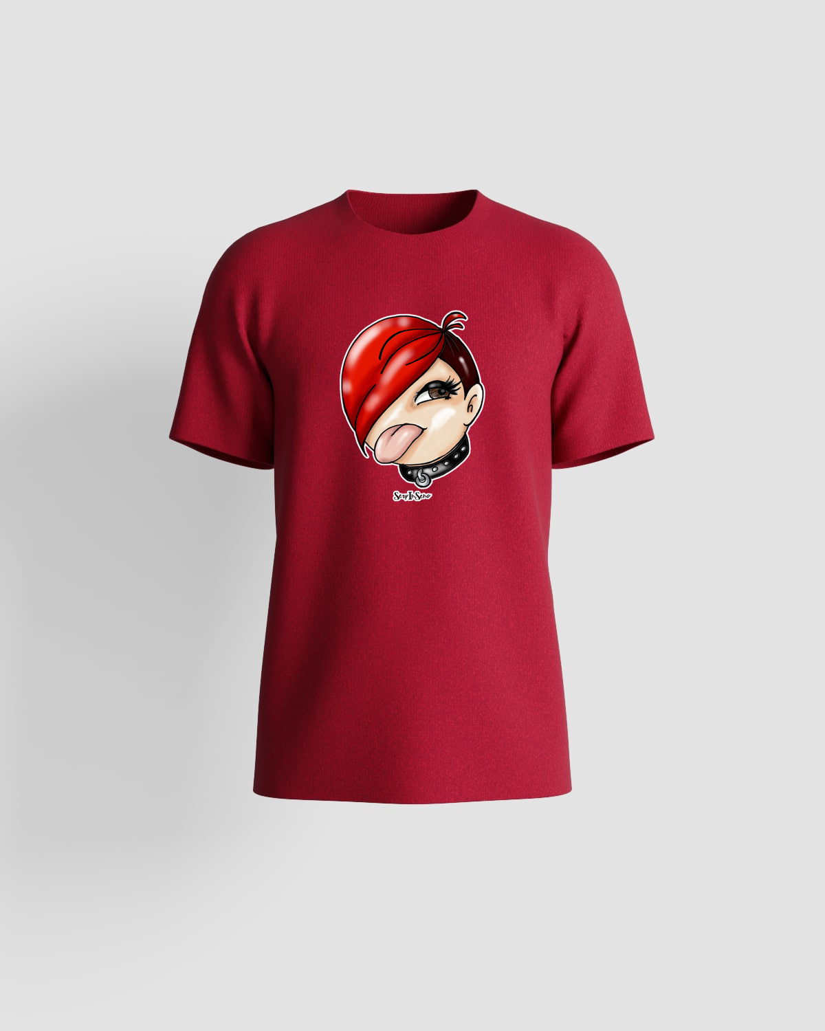 Maglietta rossa con design grafico vivace 59