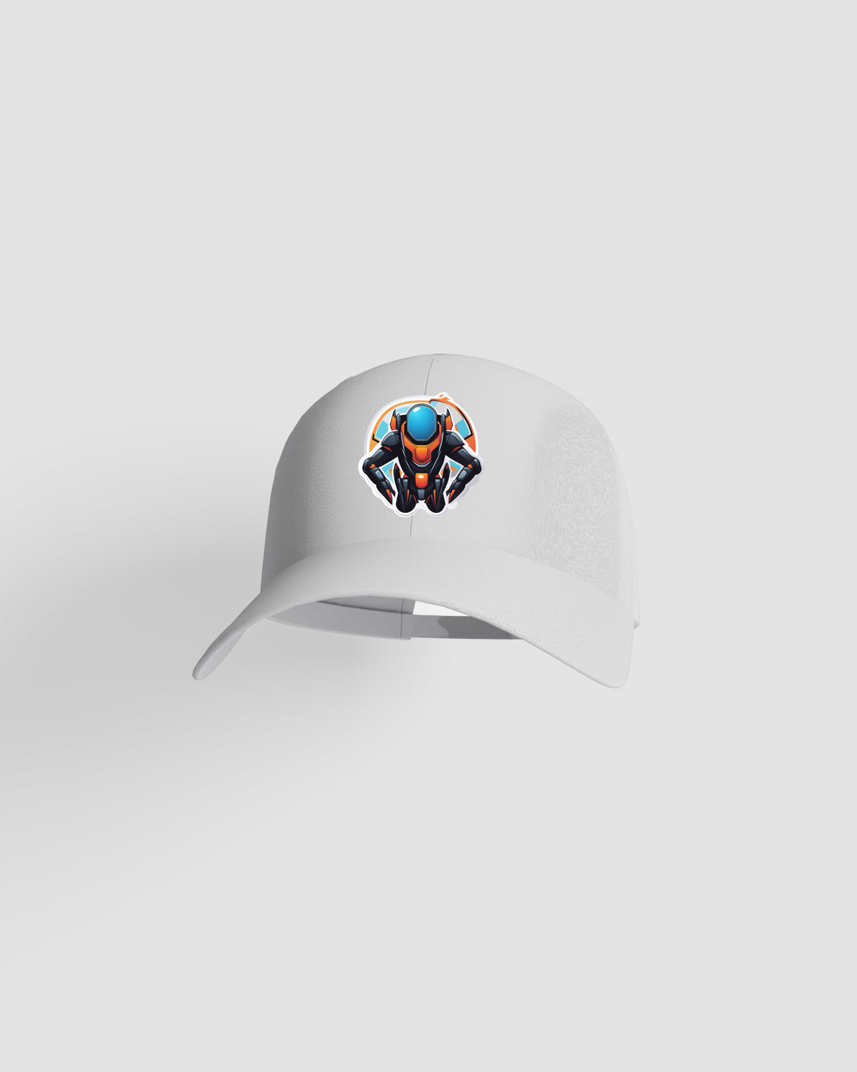 Cappellino bianco a 5 pannelli in cotone con chiusura a velcro 59