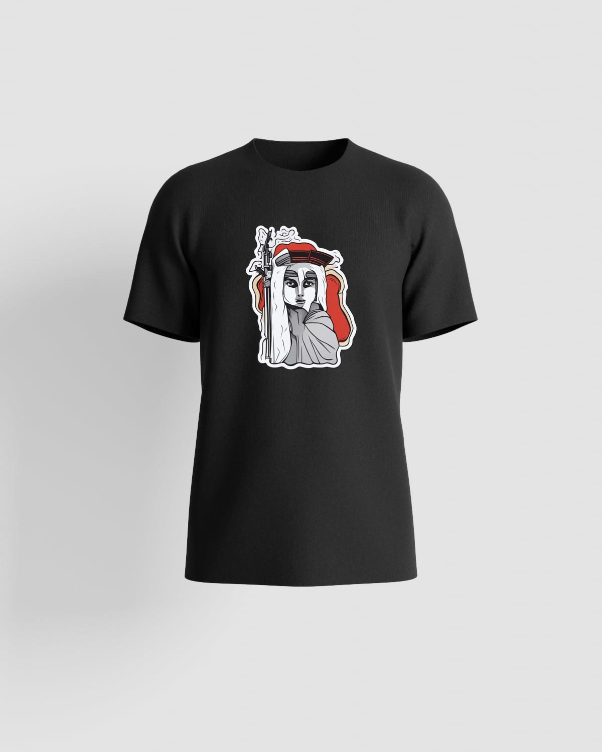 T‑shirt nera con stampa grafica minimalista 59