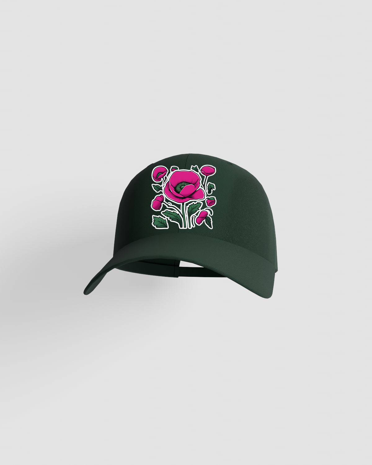 Cappellino verde a 5 pannelli in cotone con chiusura a velcro 59