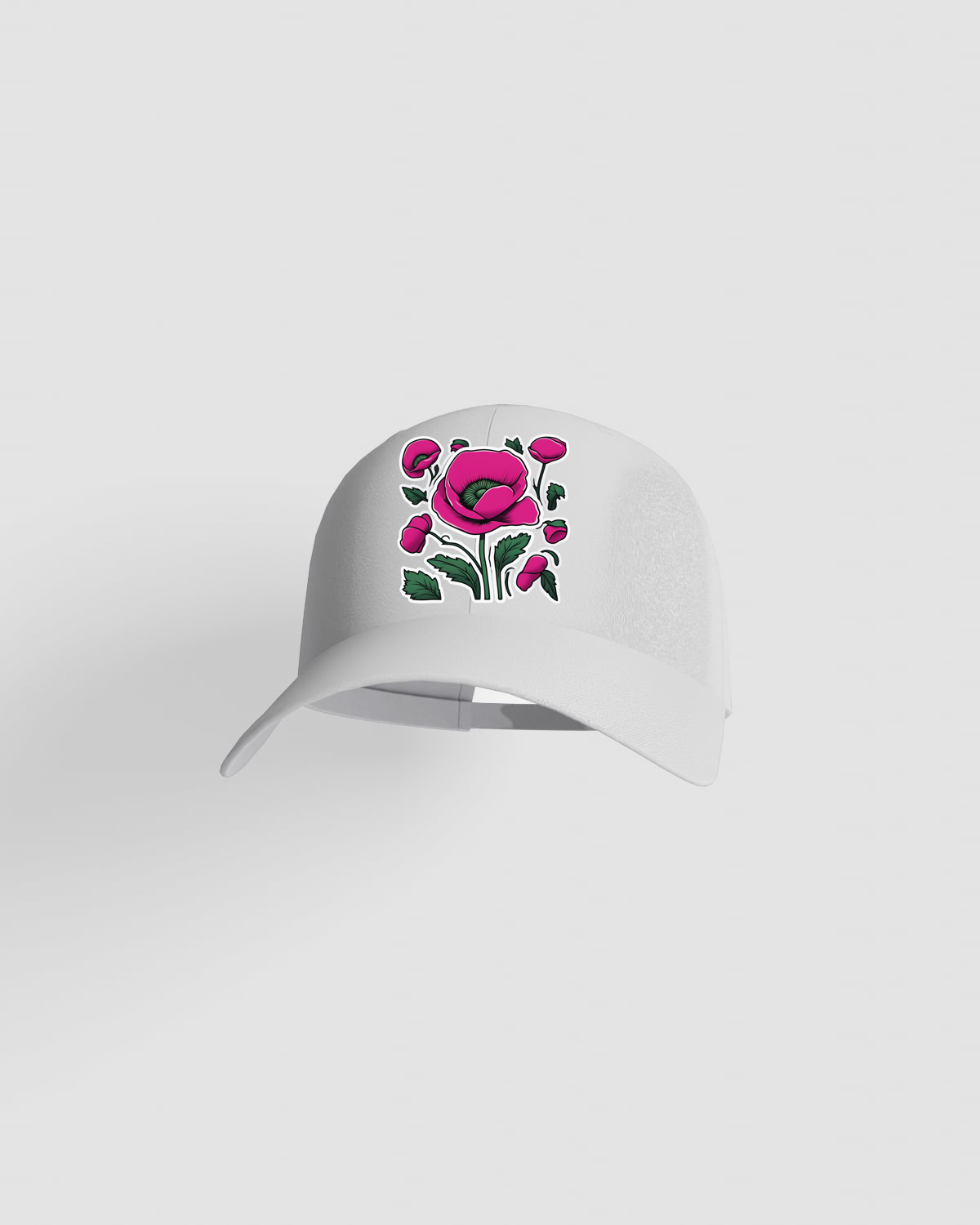 Cappellino bianco a 5 pannelli in cotone con chiusura a velcro 59