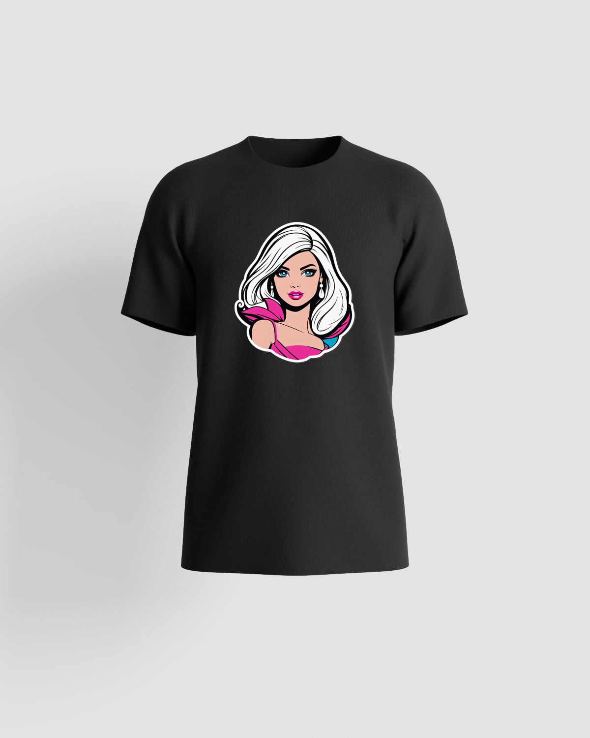 Nero T-Shirt con stampa di arte astratta 59