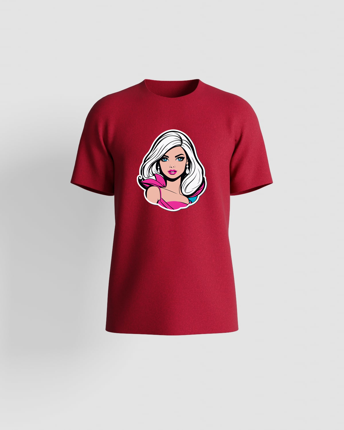 Maglietta rossa con design grafico vivace 59