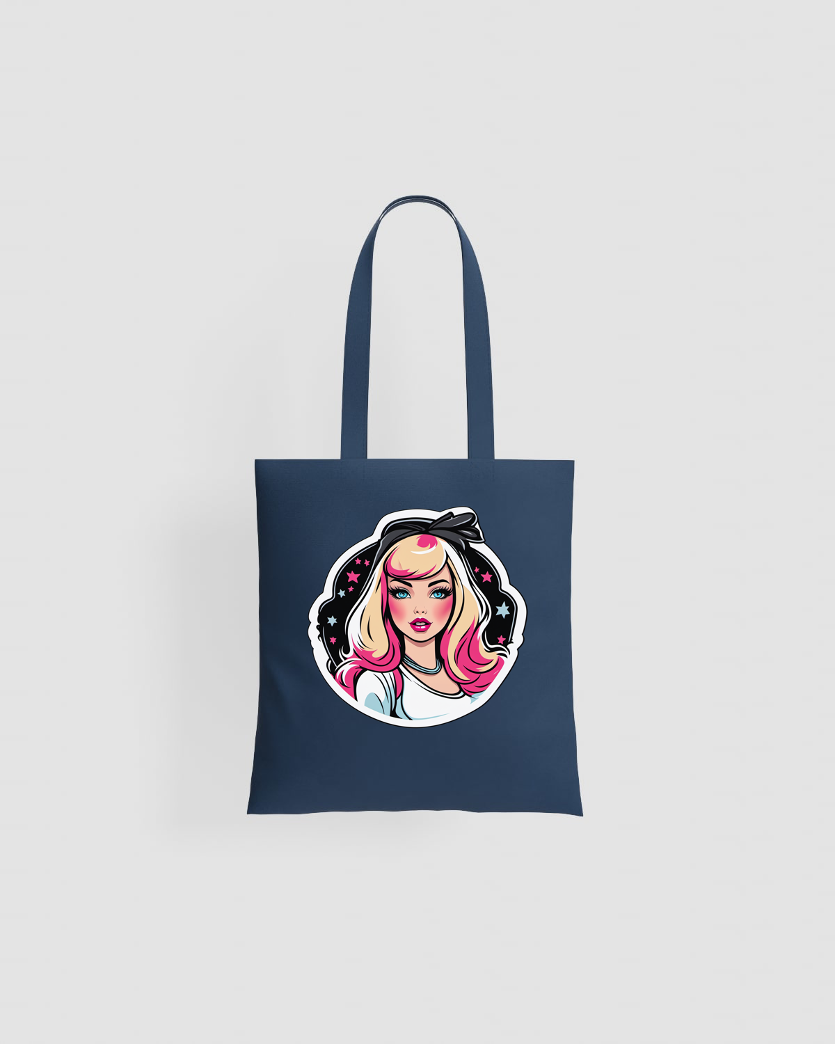 Tote Bag Shopper in cotone resistente con superficie di stampa liscia 59
