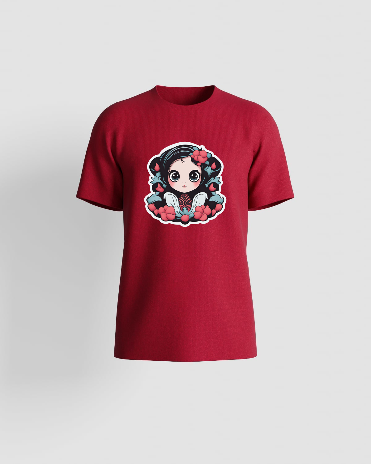 T-shirt rossa, 100% cotone organico, taglio moderno 59