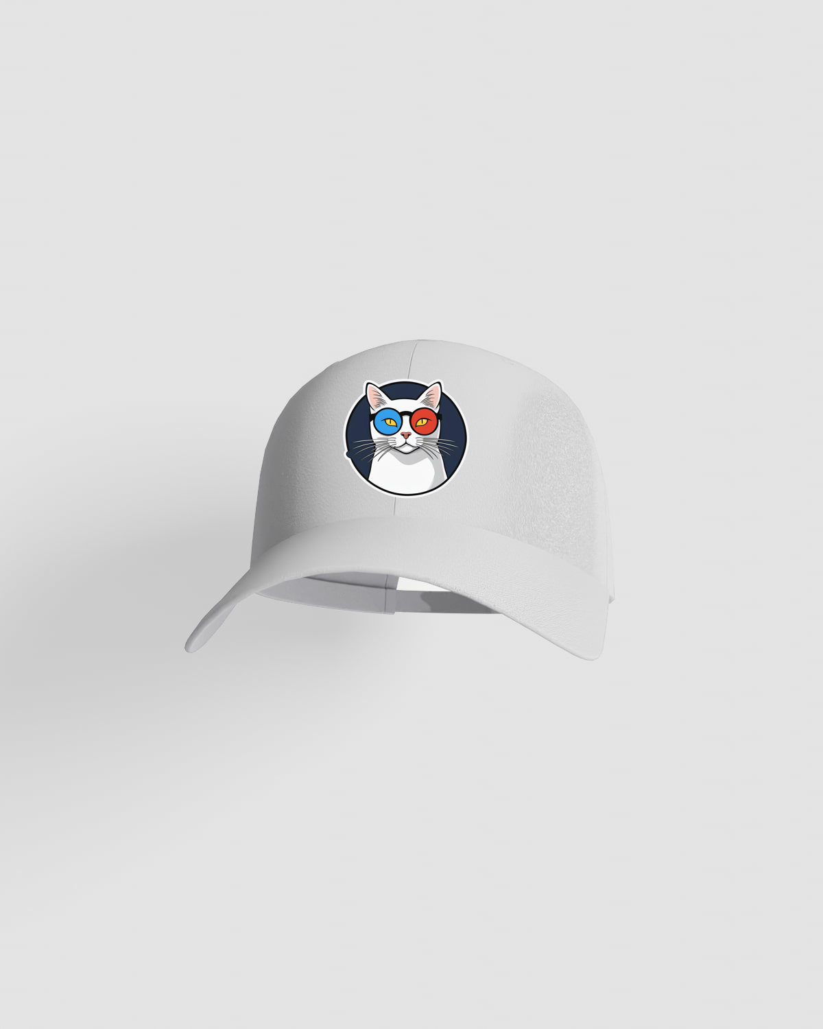 Cappellino bianco in cotone a 5 pannelli con chiusura a velcro 59