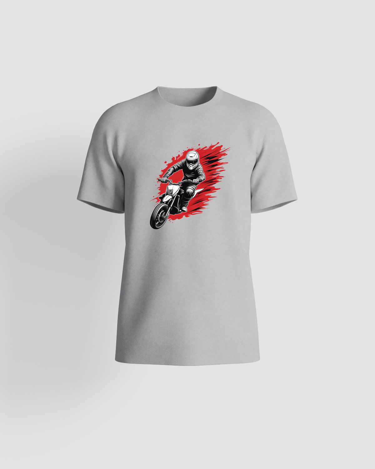 T‑shirt grigio con stampa grafica minimalista 59