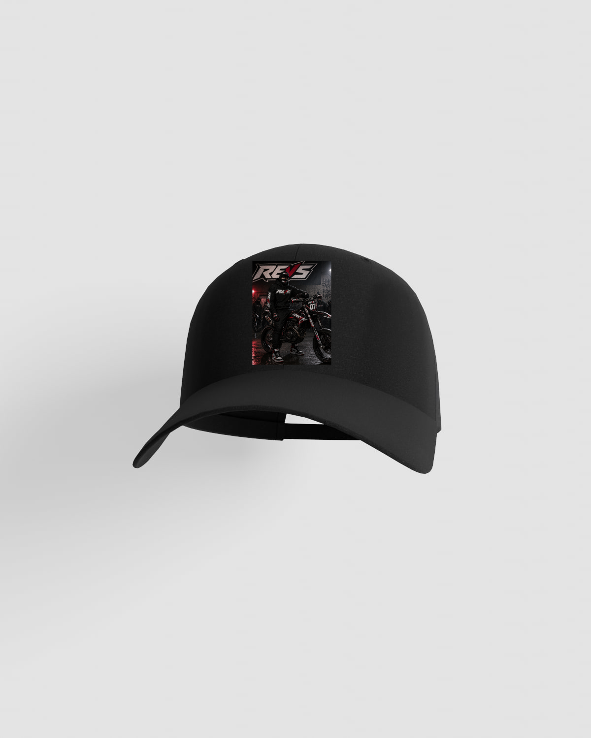 Cappellino nero a 5 pannelli in cotone con chiusura a velcro 59