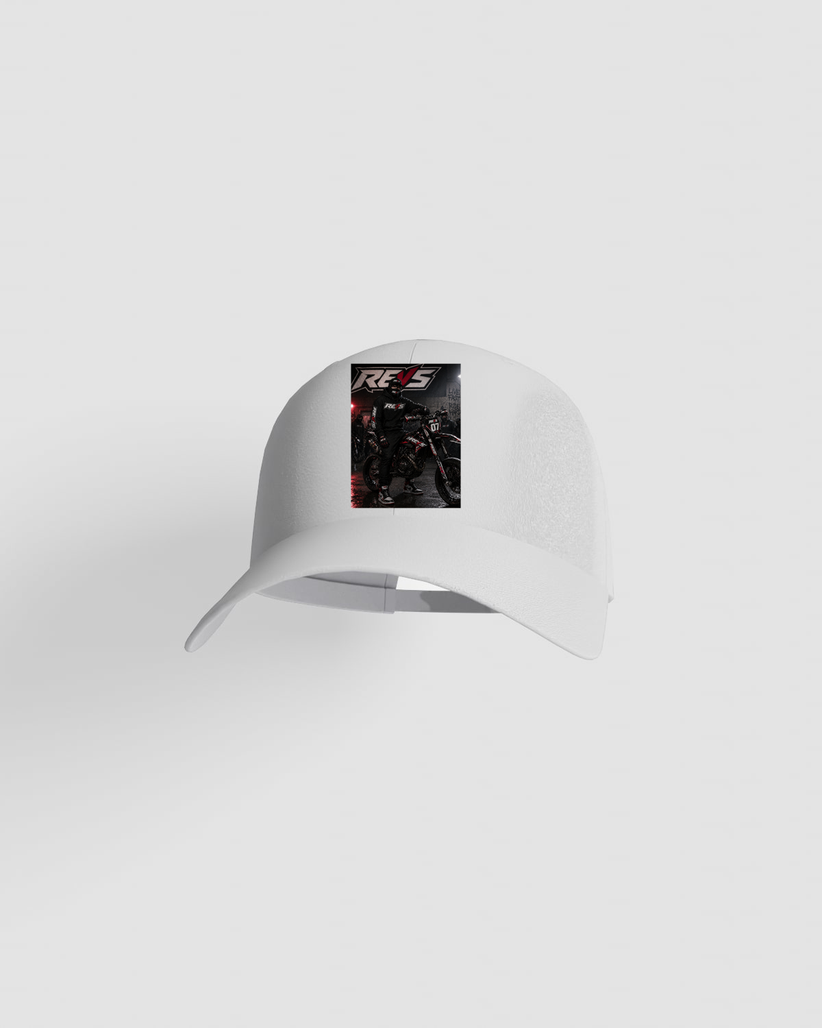 Cappellino bianco 5 pannelli in cotone con chiusura a velcro 59