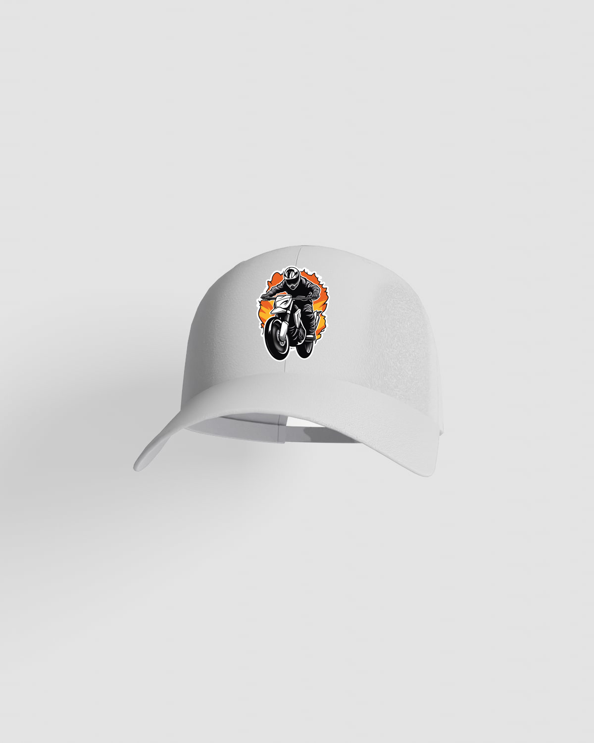 Cappellino bianco a 5 pannelli in cotone con chiusura a velcro 59