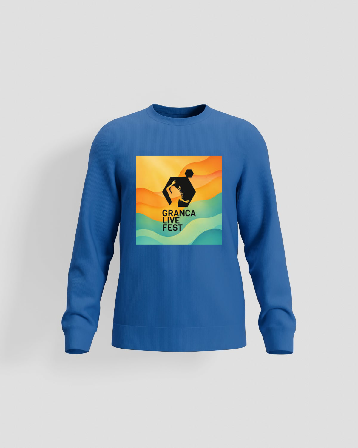 Felpe Unisex in Cotone Blu con Maniche a Set-In 59