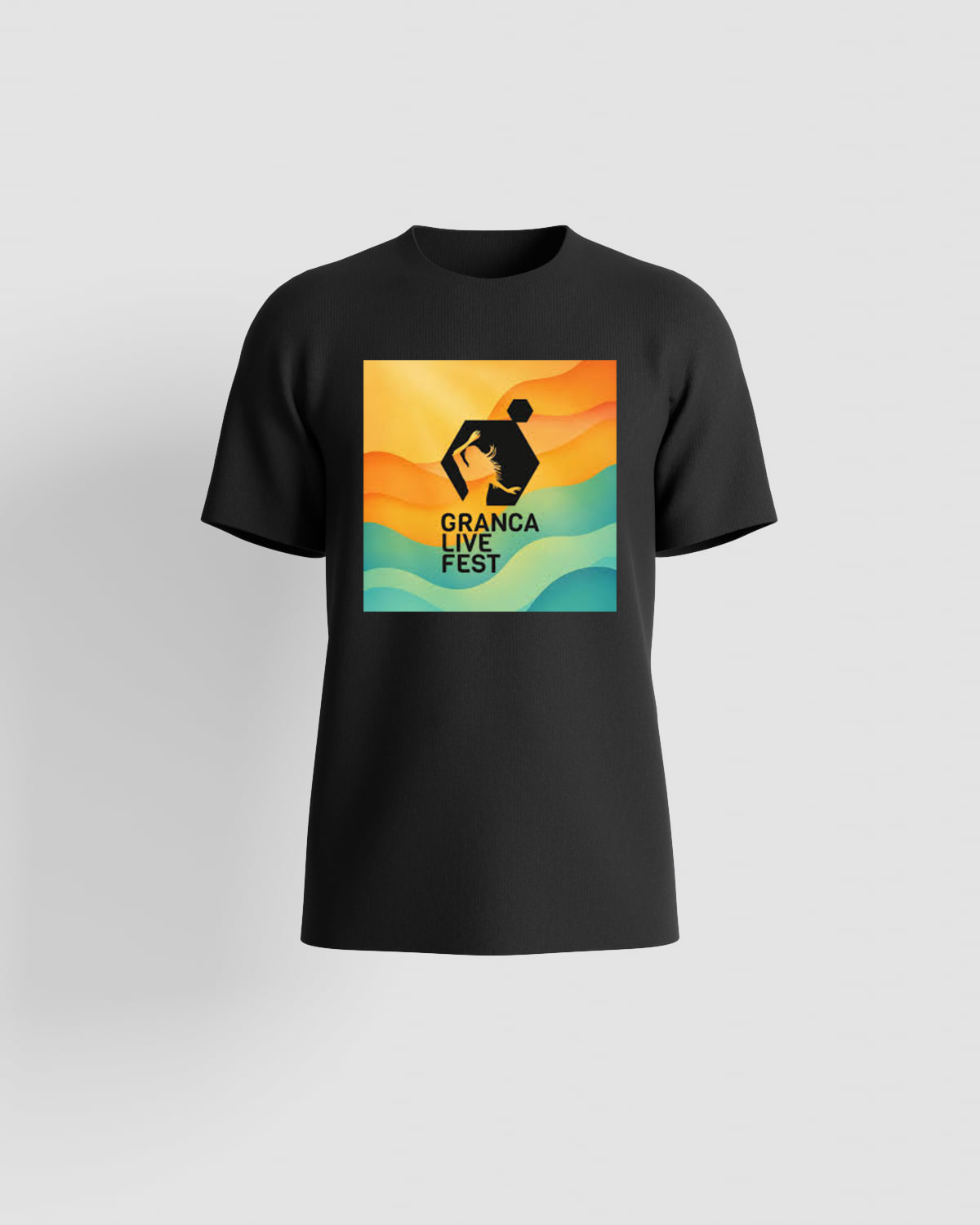 T‑shirt nera con logo personalizzato 59