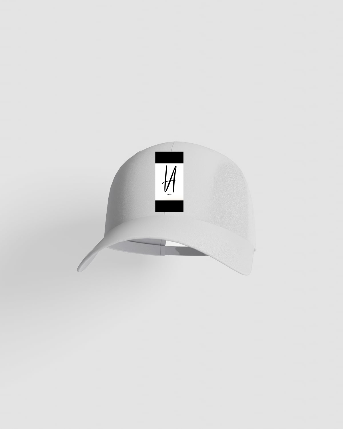Cappellino bianco in cotone a 5 pannelli con chiusura a velcro 59