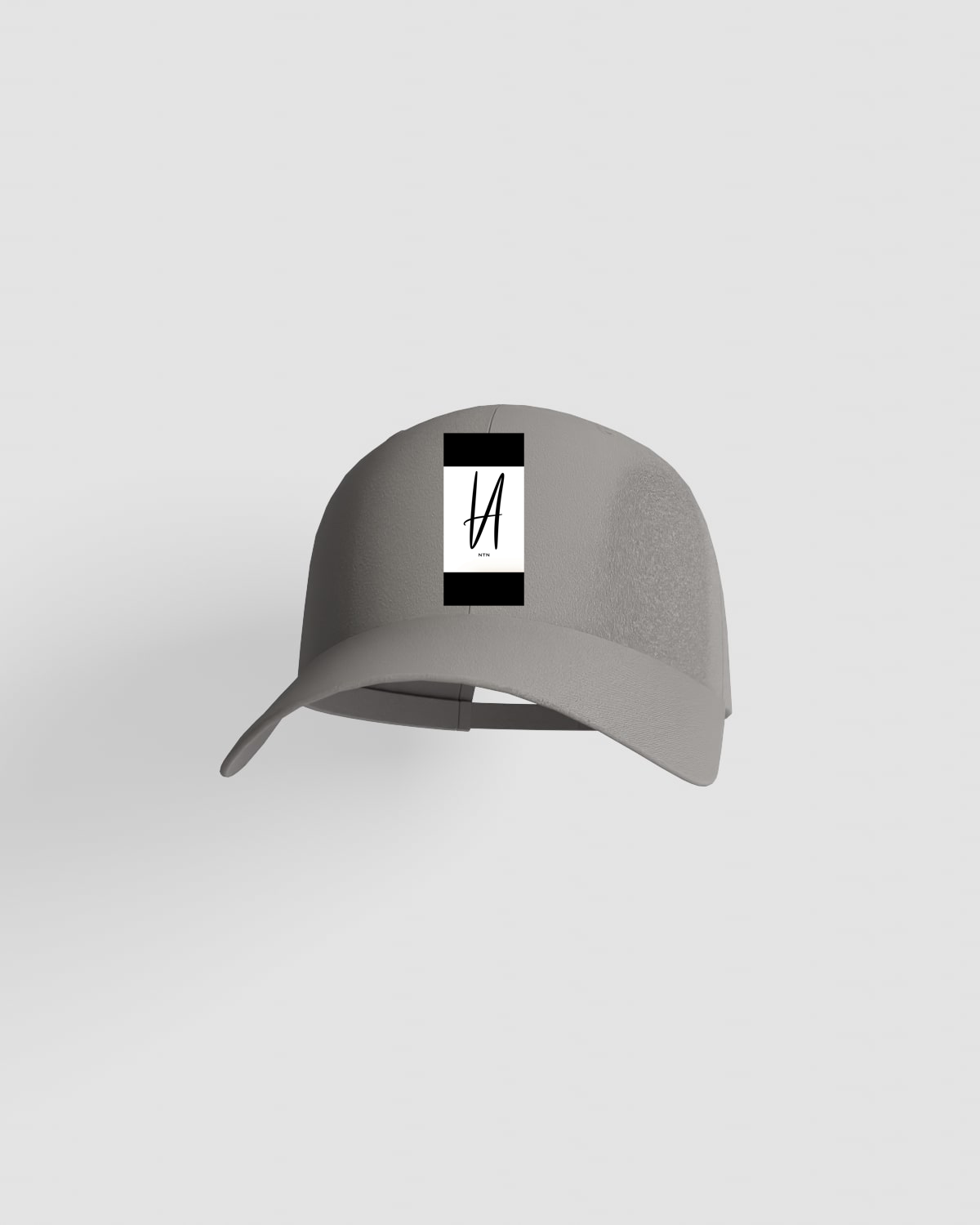Cappellino in cotone a 5 pannelli grigio con chiusura a velcro 59