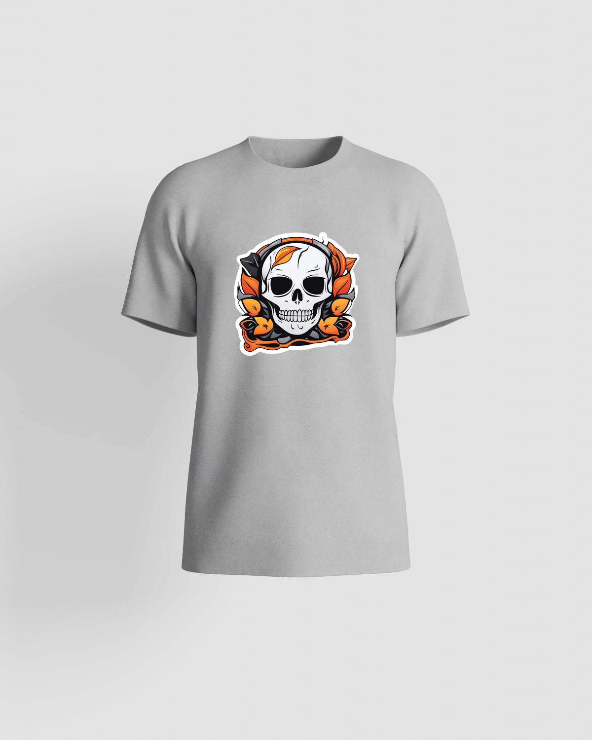 T-shirt ecologica grigia con stampa geometrica astratta 59